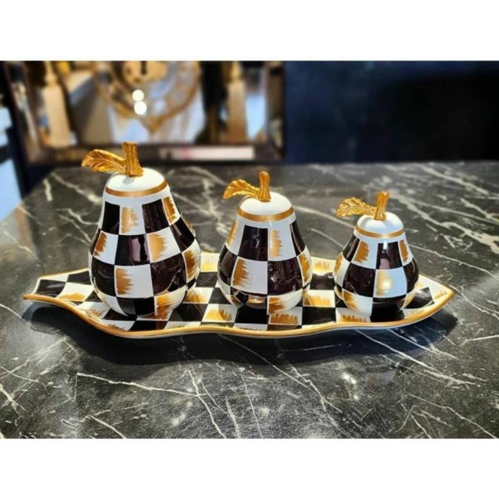 Damalı Ve Tabaklı Armut Obje 3'lü