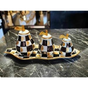 Damalı Ve Tabaklı Armut Obje 3'lü