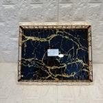 TEPSİ DİKDÖRTGEN BÜYÜK  GOLD METAL CAM 40 x 30 cm