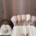 FIORELLA - %70 Bambu / %30 Pamuk 3d Nakışlı El Havlusu - 6'lı Set 50x90