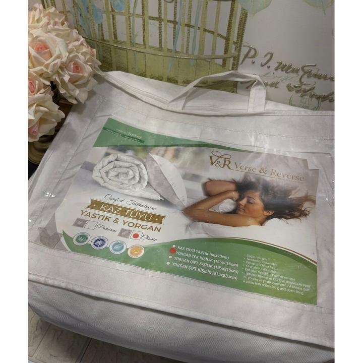 Kaz Tüyü Yorgan 155*215 %10 Gıdı Tüyü Tek Kişilik Clasic