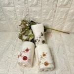 3'lü  Mutfak Havlusu Tafting Nakışlı %100 Pamuk 50x30 Cm