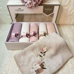 ELENORA-3d Nakışlı Bambu Havlu 6 Ad. (50X90)