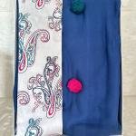 Ponponlu Tek Kişilik Pike Seti - Fancy Lacivert