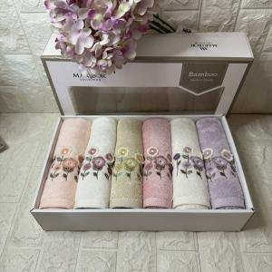 ENZA - 3d Nakışlı Bambu Havlu 6 Ad. (50X90)