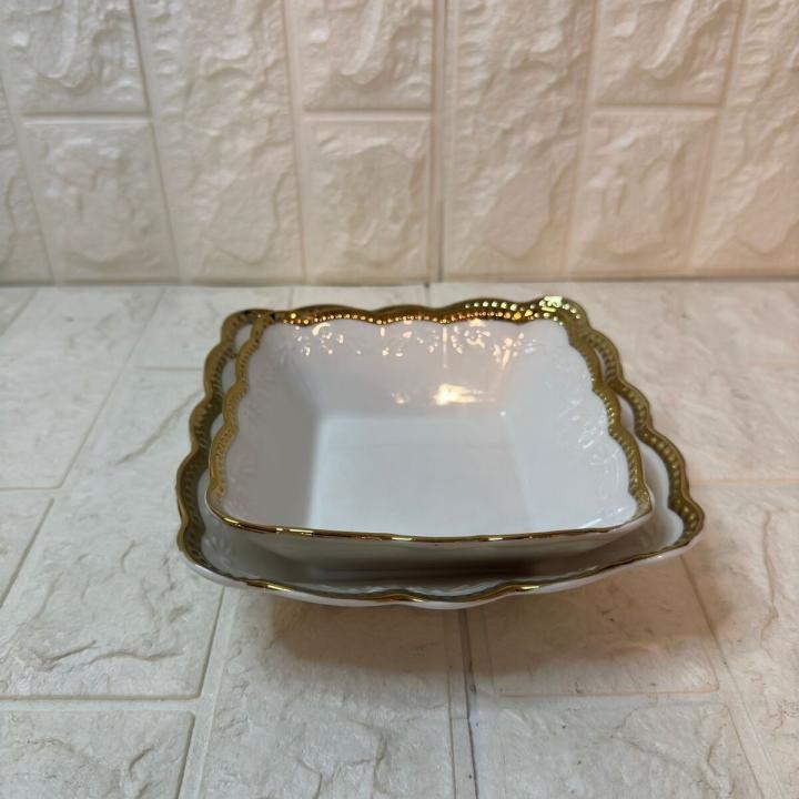 2'li Sunum Kahvaltı Tabağı Porselen (17-14 CM)