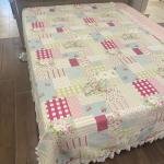 Patchwork Pike Yatak Örtüsü Dantelli Tek Kişilik % 100 Pamuk