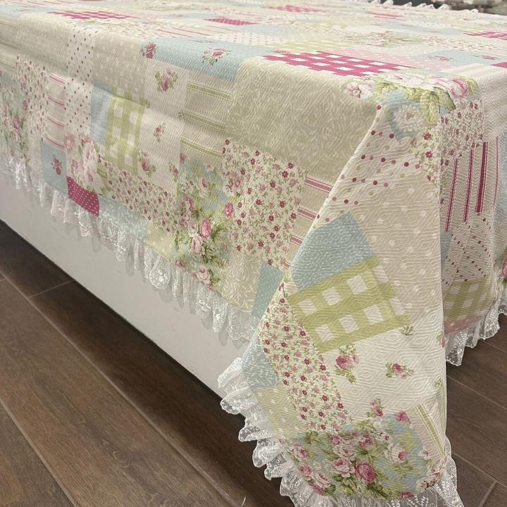 Patchwork Pike Yatak Örtüsü Dantelli Tek Kişilik % 100 Pamuk