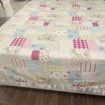 Patchwork Pike Yatak Örtüsü Dantelli Tek Kişilik % 100 Pamuk