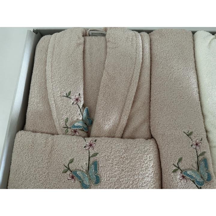 %100 Pamuklu Aile Seti Bornoz Takımı