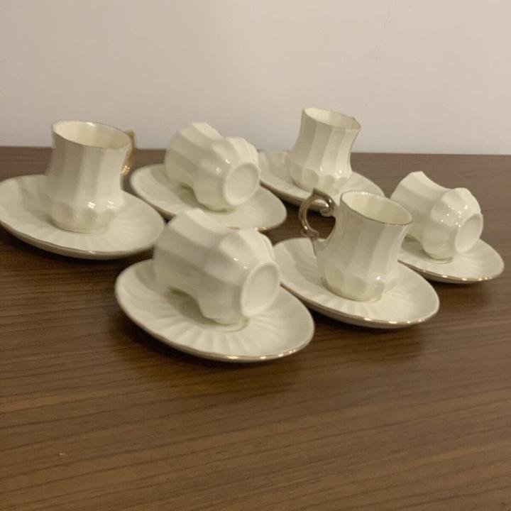 Kahve Fincan Takımı 6’lı Altın Dekorlu