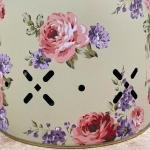 Krem Çiçek Desenli Metal 2 Li Patates Soğan Sepeti Cnk002