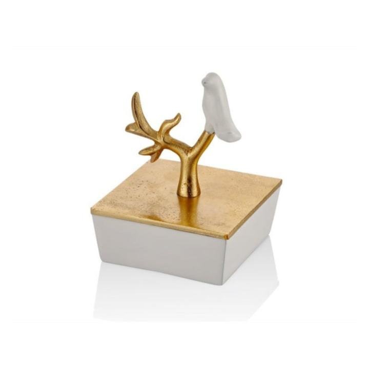 Beyaz Love Bird Serisi Kutu 15x15x12 cm