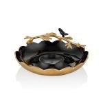 Siyah Love Bırd Serisi Ortası Sosluklu Kase/dekor 36cm