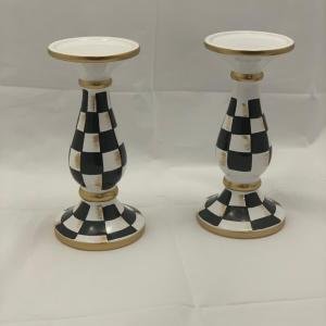 Damalı Seramik 2 Li Mumluk 26 Cm Trk1019