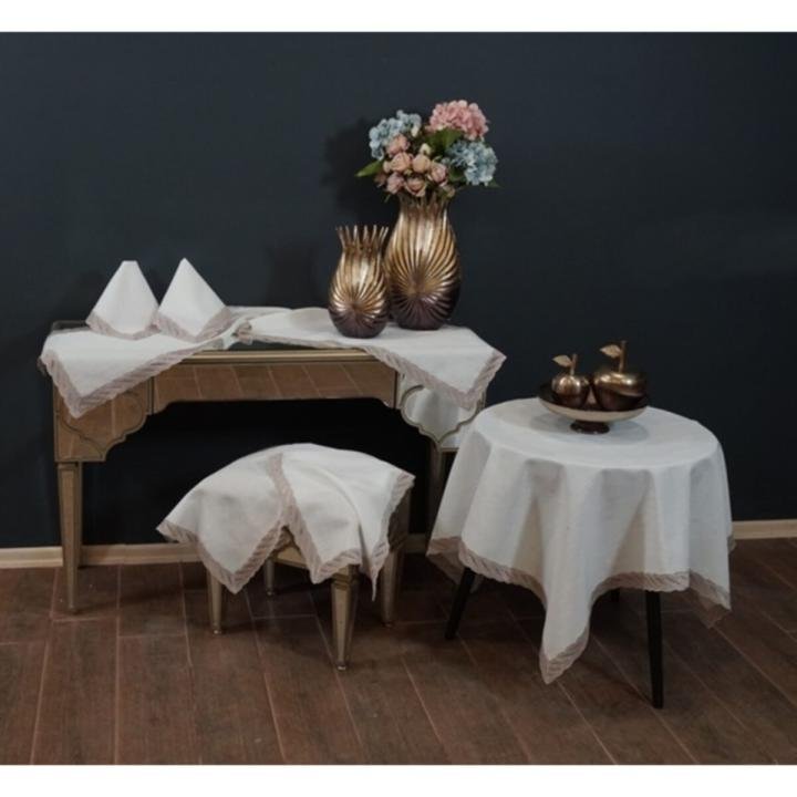 Ekru Anelya 5 Parça Oda Seti