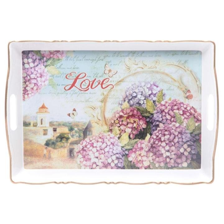 Beyaz Ortensia Tepsi Enj054, şık ve kullanışlı mutfak aksesuarı