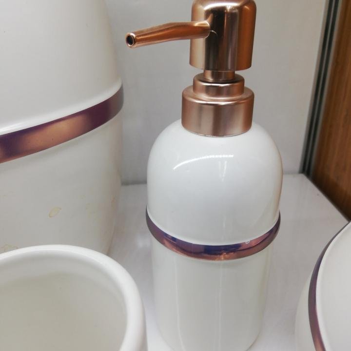 5'parça Seramik Banyo Seti Beyaz