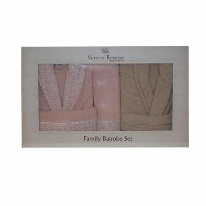 %100 Pamuklu Aile Seti Bornoz Takımı
