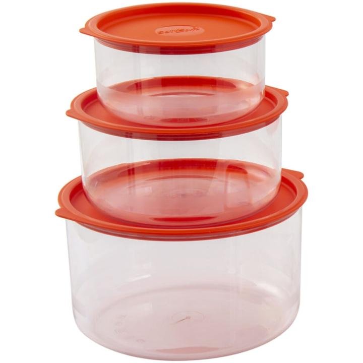 Yuvarlak Saklama Kabı 1 Adet 600 ml 1 Adet 1100 ml 1 Adet 2200 ml