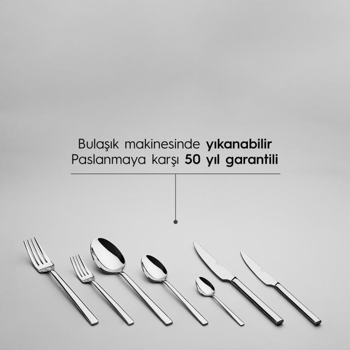 Dalyan Sade 12 Kişilik 89 Parça Kutulu Çatal Kaşık Bıçak Takımı