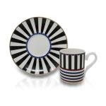 Barok Art Çizgili Desenli 6'lı Kahve Fincanı