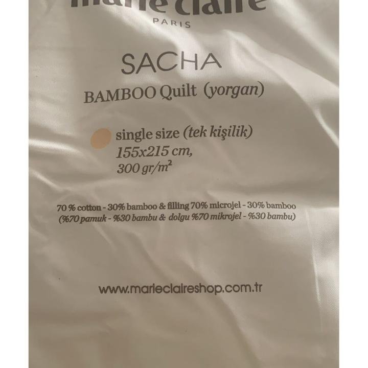 Sacha Beyaz Bambu Tek Kişilik Yorgan
