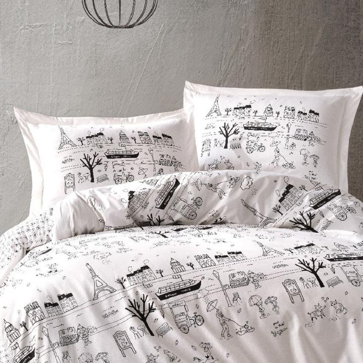 Çift Kişilik Nevresım Takımı Axel 100% Pamuk Black