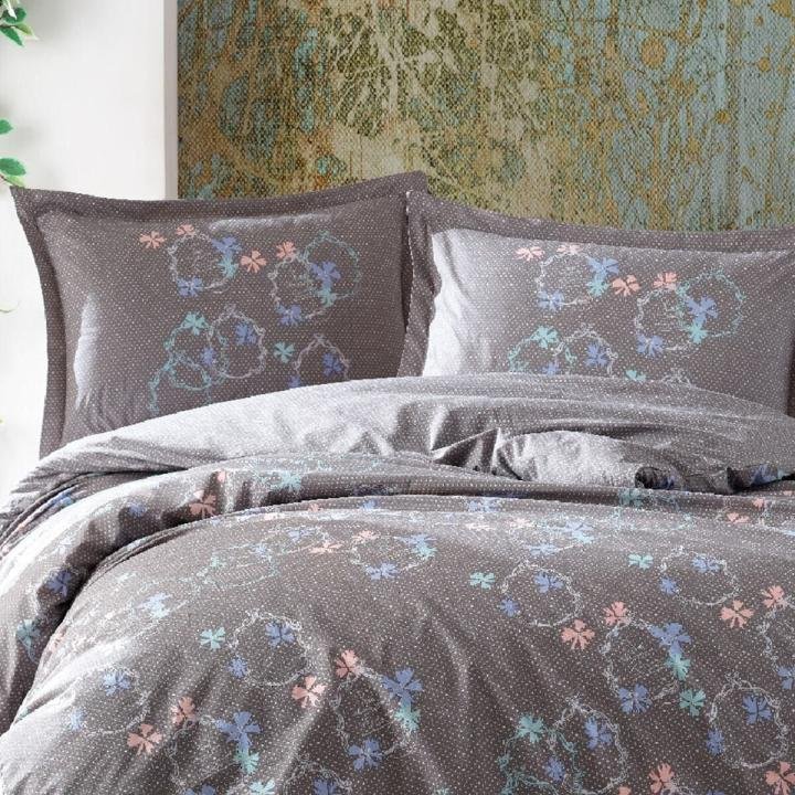 Tek Kişilik Nevresım Takımı Prıscılla 100% Pamuk Gri