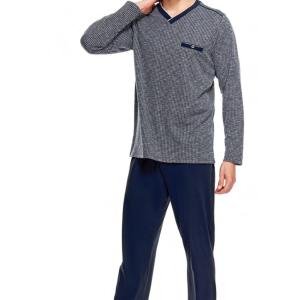 8568 Jakarlı V Yaka Erkek Pijama Takım