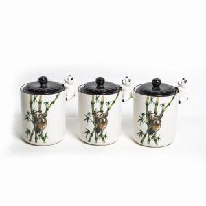 Dekor Hua Meı 3 Lü Porselen Kavanoz Seti 18,9 cm