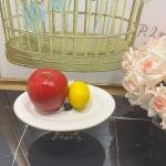 Antik Bold Yaldızlı Kulplu Porselen Ayaklı Sunumluk 30*22 cm