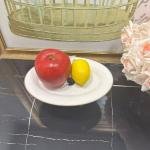 Antik Bold Yaldızlı Kulplu Porselen Ayaklı Sunumluk 30*22 cm