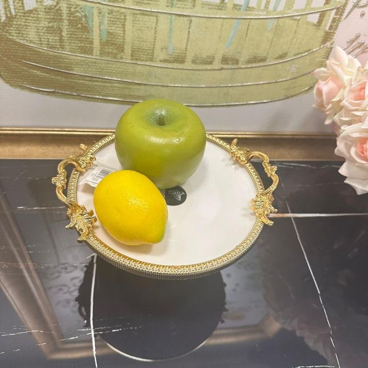 Frame Gold Kulplu Porselen 19 cm Ayaklı Sunumluk 21*24*17