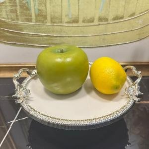 Frame Gümüş Kulplu Porselen 19 cm Sunumluk 21*24*8