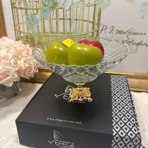 Hanedan Altın Ayaklı Salata Cam Kasesi 29*29*18