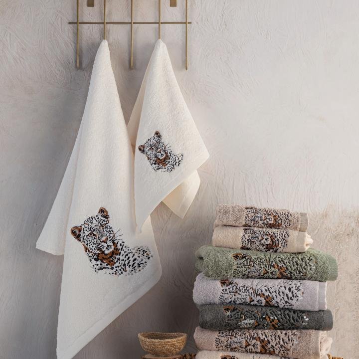 ÇİTA - %70 Bambu / %30 Pamuk Nakışlı El Havlusu - 6'lı Set 50x90