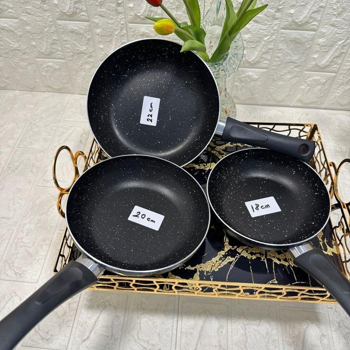 Teflon Tava 3 lü (18-20-22 cm)