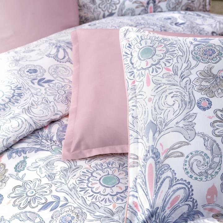 Kuartz Pamuk Saten Nevresim Takımı Çift Kişilik 2 Yastık V1