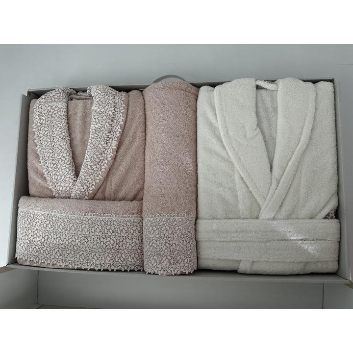 %100 Pamuklu Aile Seti Bornoz Takımı