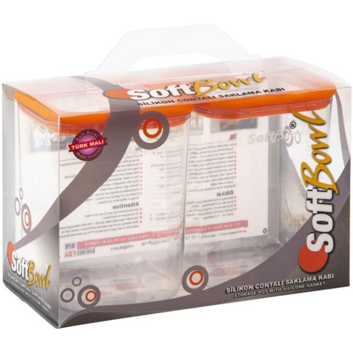 Kırılmaz Silikon Contalı Saklama Kabı 2 Adet 1200 ml