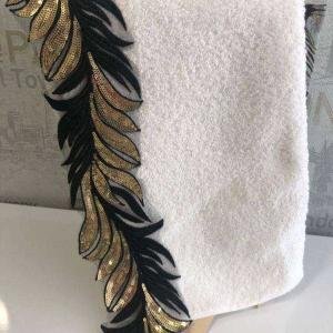 Mariva Black/gold 50*90 Ekru Havlu Verse-reverse