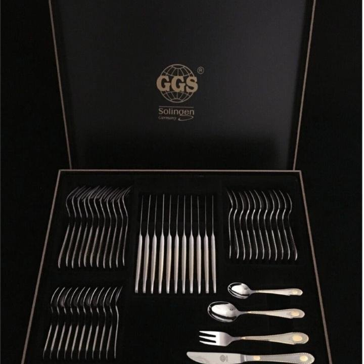 Nadine Parlak Altın Solingen Kutulu Çatal Kaşık Bıçak 96 Parça