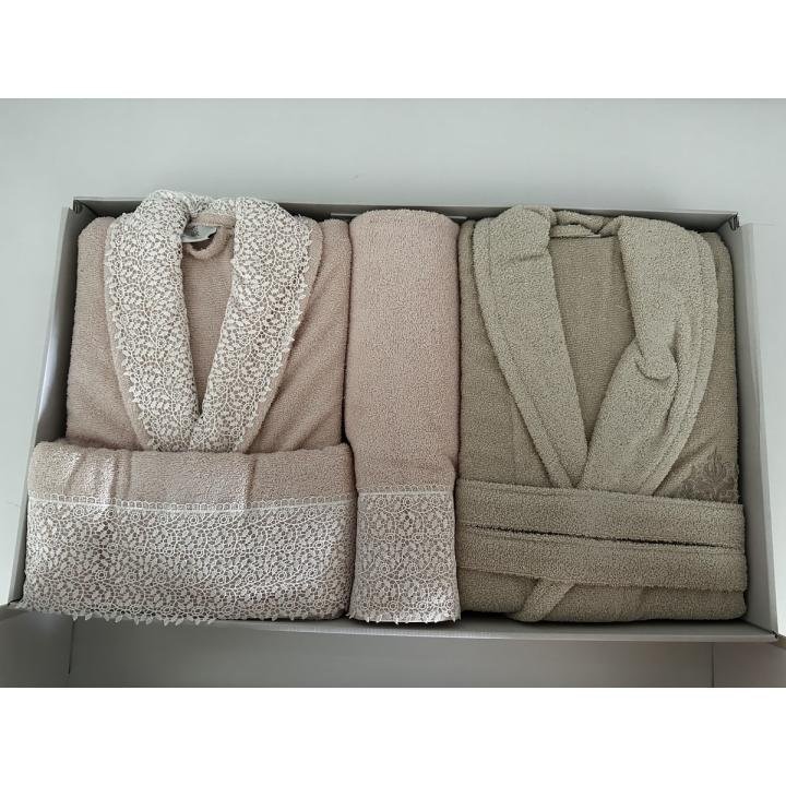 %100 Pamuklu Aile Seti Bornoz Takımı