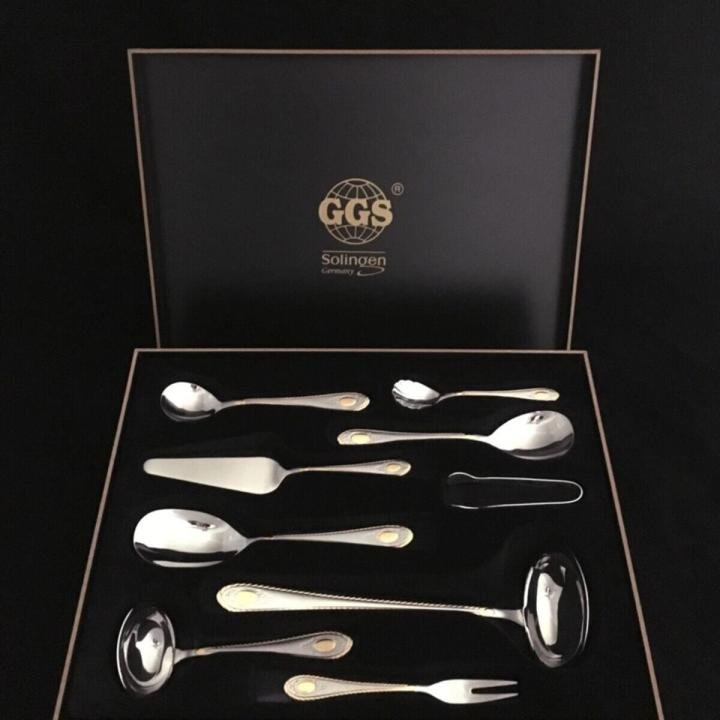 Nadine Parlak Altın Solingen Kutulu Çatal Kaşık Bıçak 96 Parça