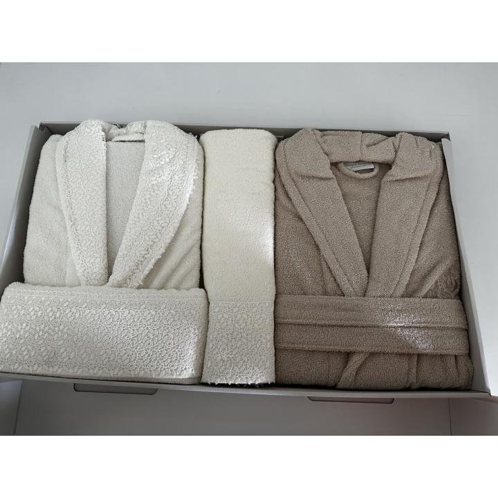 %100 Pamuklu Aile Seti Bornoz Takımı